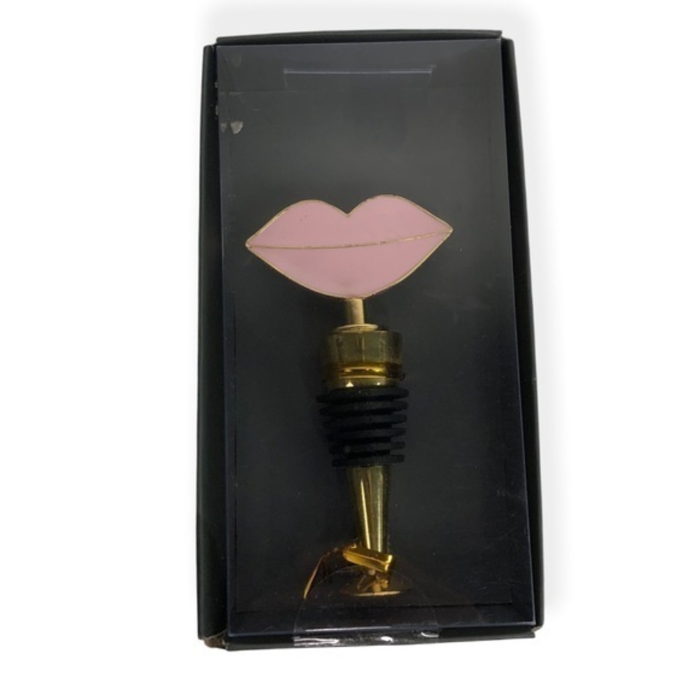 Nordstrom Rack Pink Gold Lips Bottle Stopper New